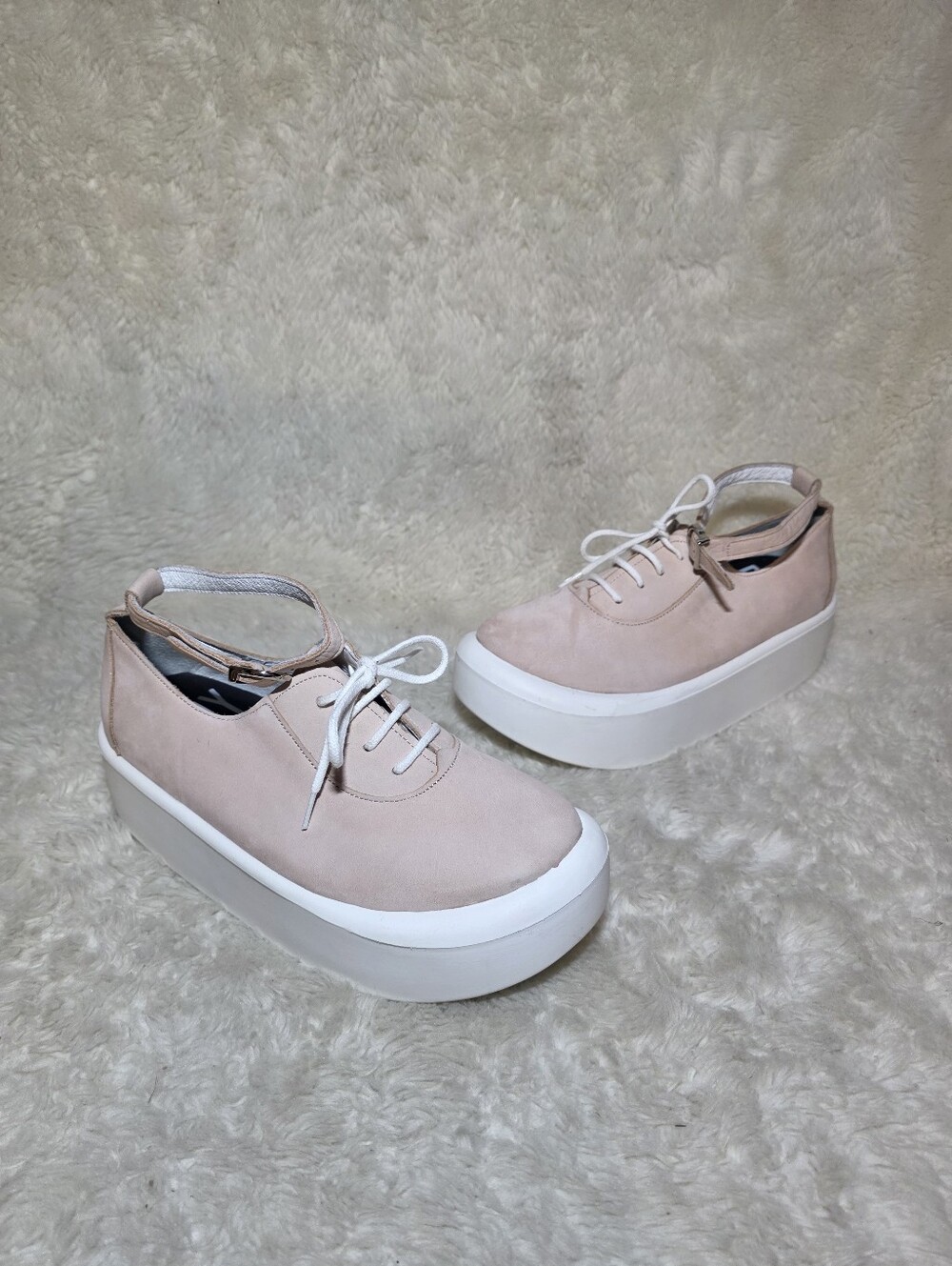 BELLY BUTTON Tokyo Bopper Pink Suede Ankle Strap Platform Oxfords BB-870 JP 22